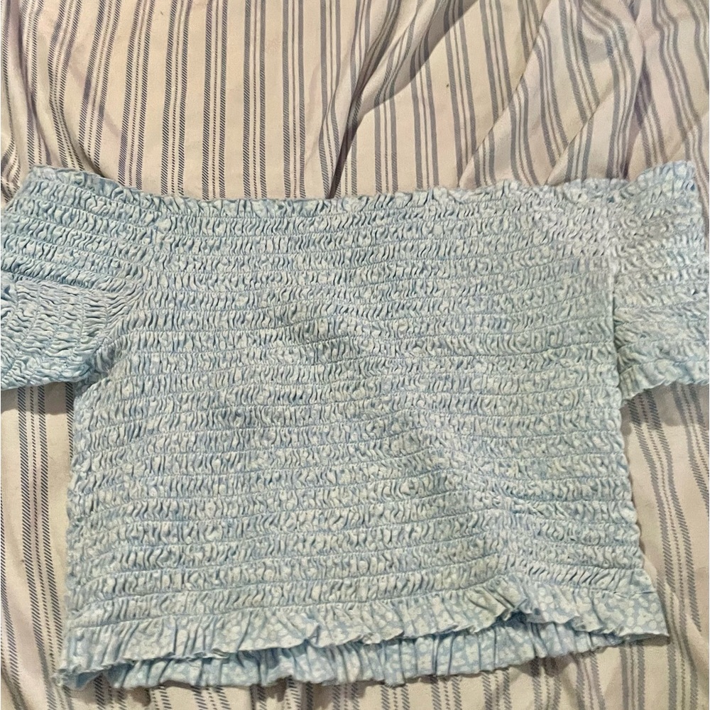 Wild Fable Textured Blue Chemise for Relaxation